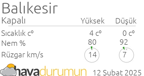 Savastepe Hava Durumu Ve Meteoroloji Tahminleri